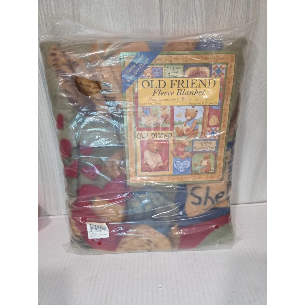Teresa Kogut, Old Friend, Fleece Blanket, Teddy Bear, New, 53 3/4 x 64 1/4, 2004